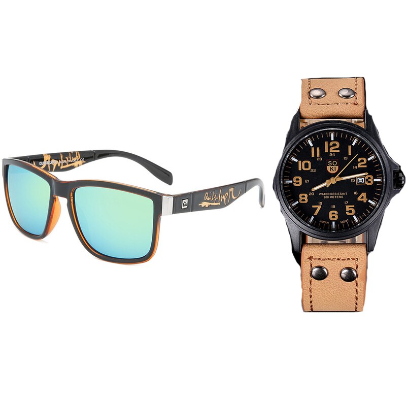 Óculos de Sol - Square UV400 + Relógio